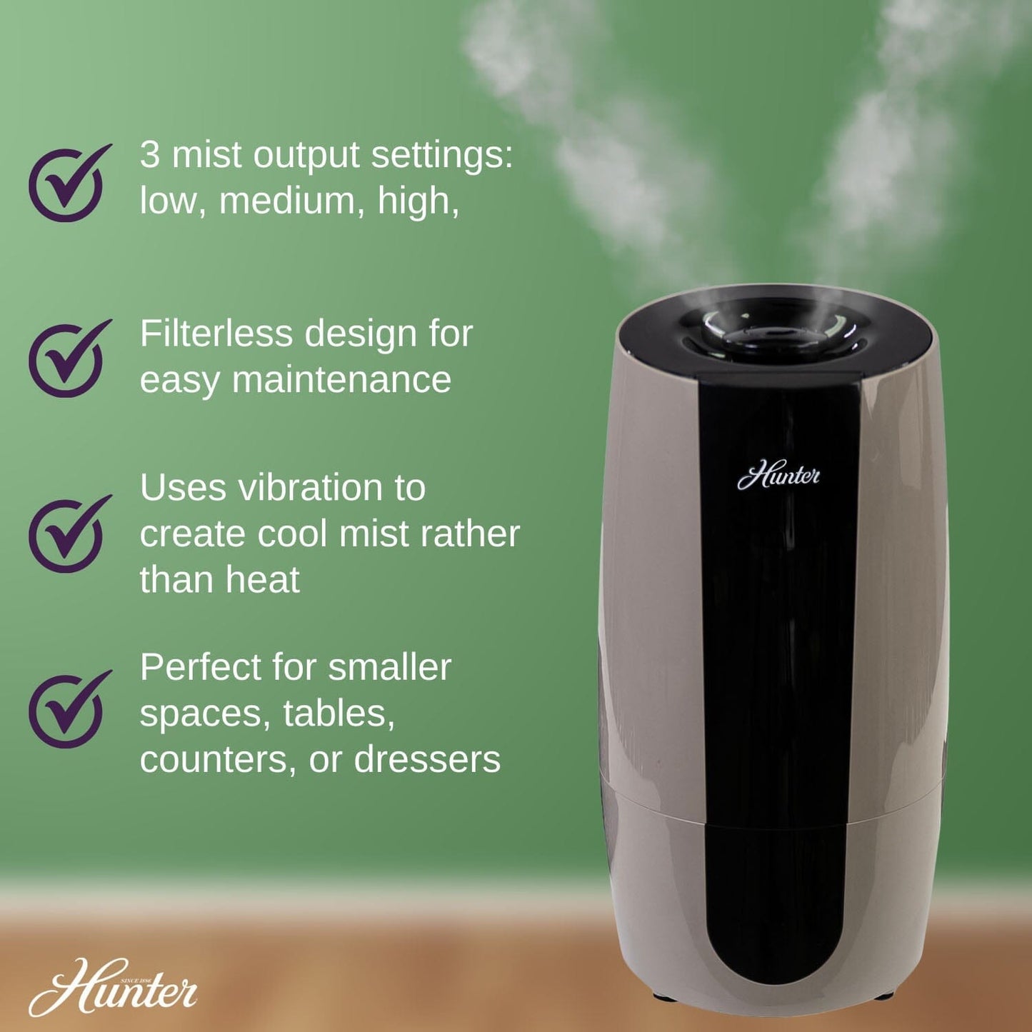 HHU425 Hunter Aspire 0.7 Gal Ultrasonic Cool Mist Humidifier Humidifier Hunter Pure Air 