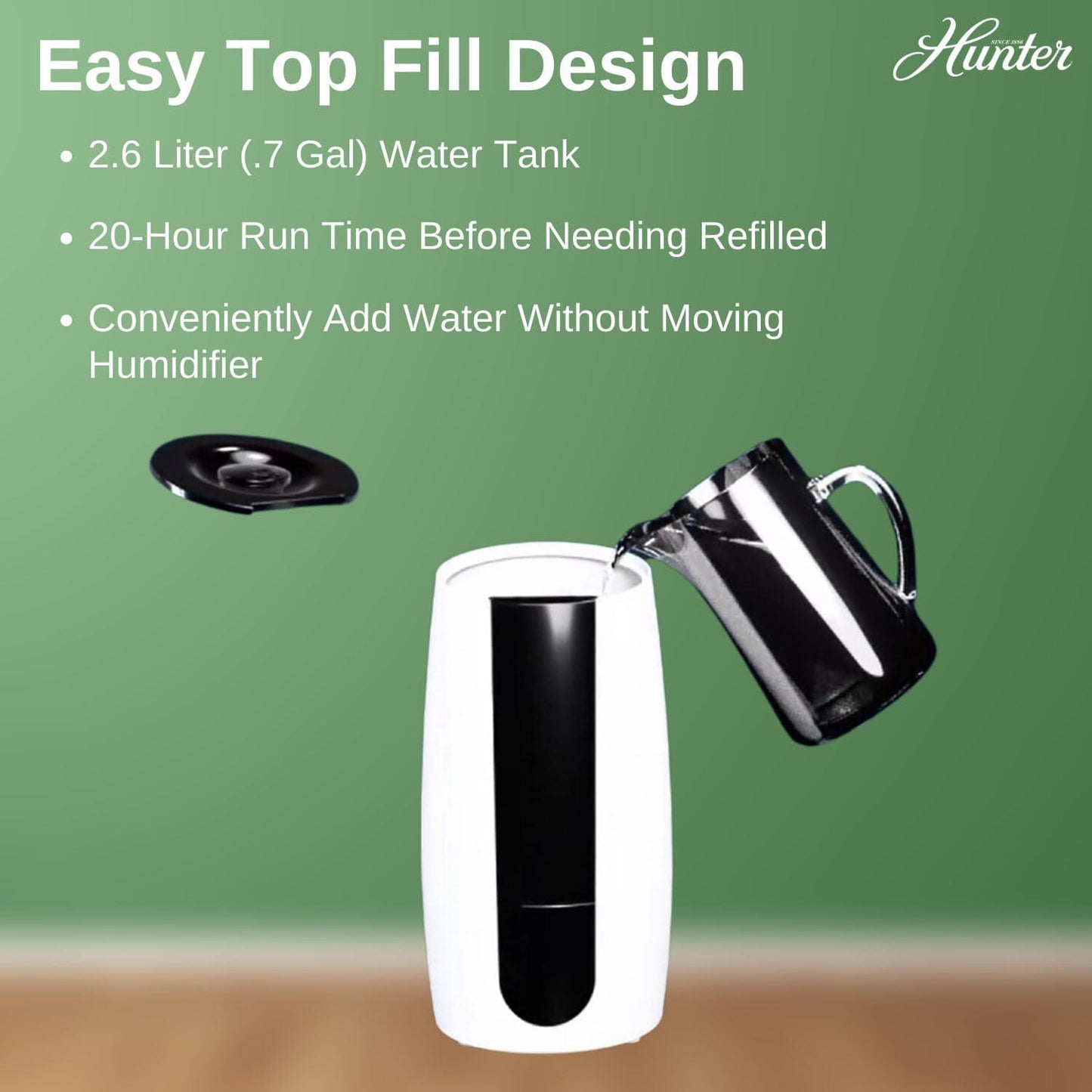 HHU425 Hunter Aspire 0.7 Gal Ultrasonic Cool Mist Humidifier Humidifier Hunter Pure Air 