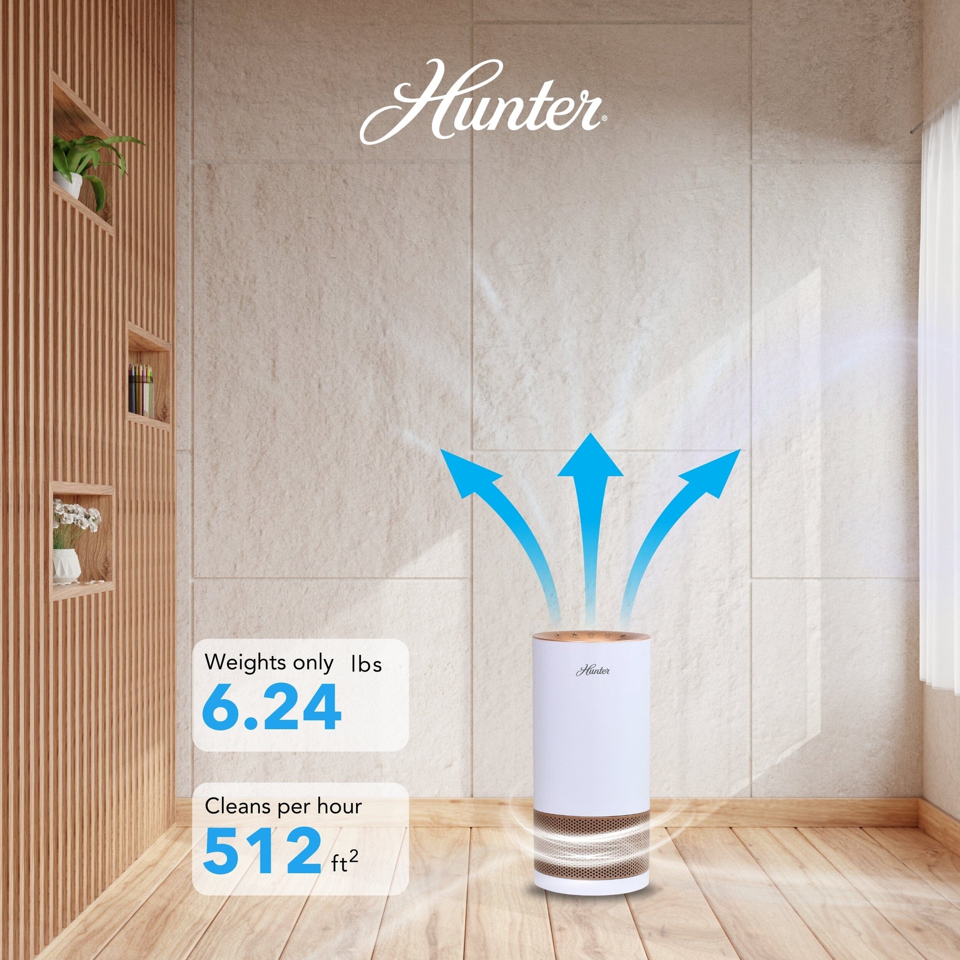 Hunter Fan HP450UV True HEPA UVC Light Technology Air Purifier Air Purifier Hunter Pure Air 