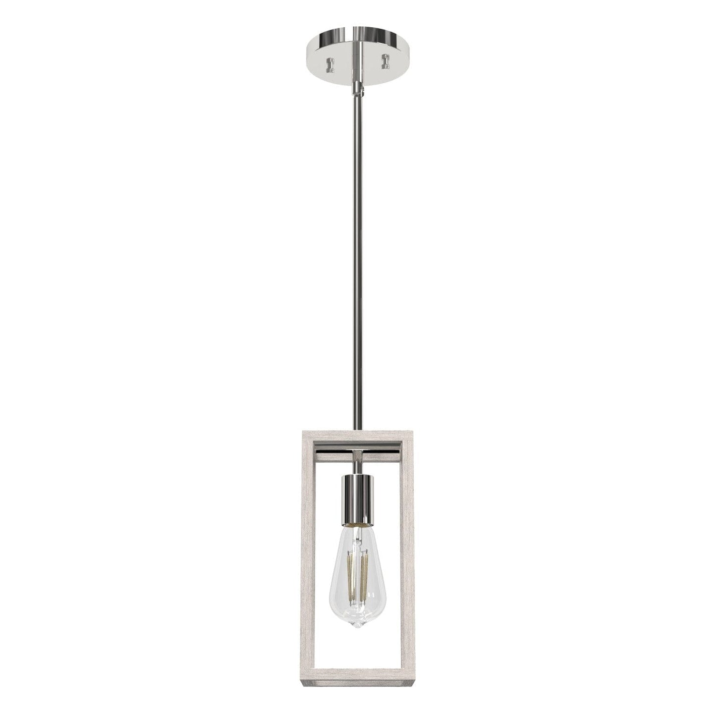 1 Light Squire Manor Mini Pendant Lighting Hunter Chrome - Distressed White 