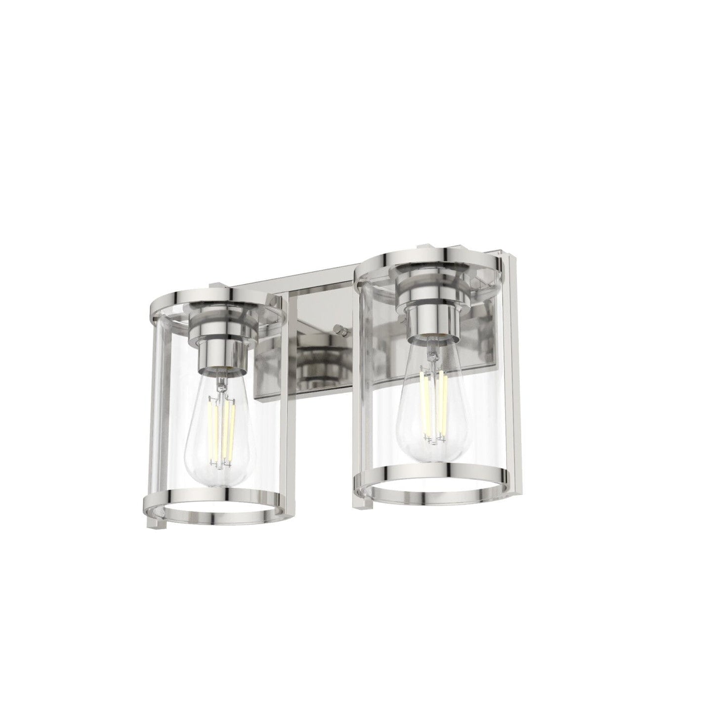 2 Light Astwood Vanity Lighting Hunter Polished Nickel - Clear 