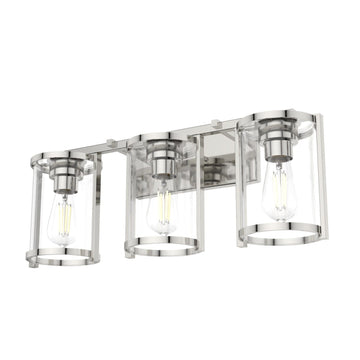 3 Light Astwood Vanity Lighting Hunter Polished Nickel - Clear 