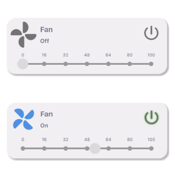 Hunter Fan Smart Ceiling Fan turn fan on or off thru application