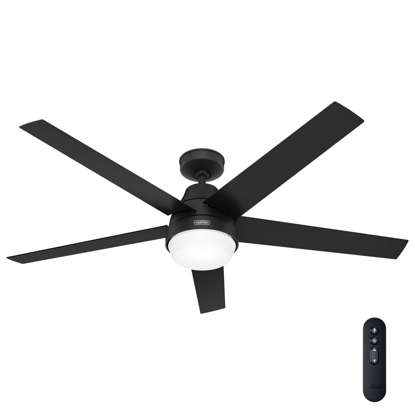 Aerodyne ENERGY STAR with LED Light 60 inch - Smart Ceiling Fans Hunter Matte Black - Matte Black 