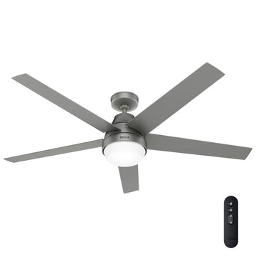 Aerodyne ENERGY STAR with LED Light 60 inch - Smart Ceiling Fans Hunter Matte Silver - Matte Silver 