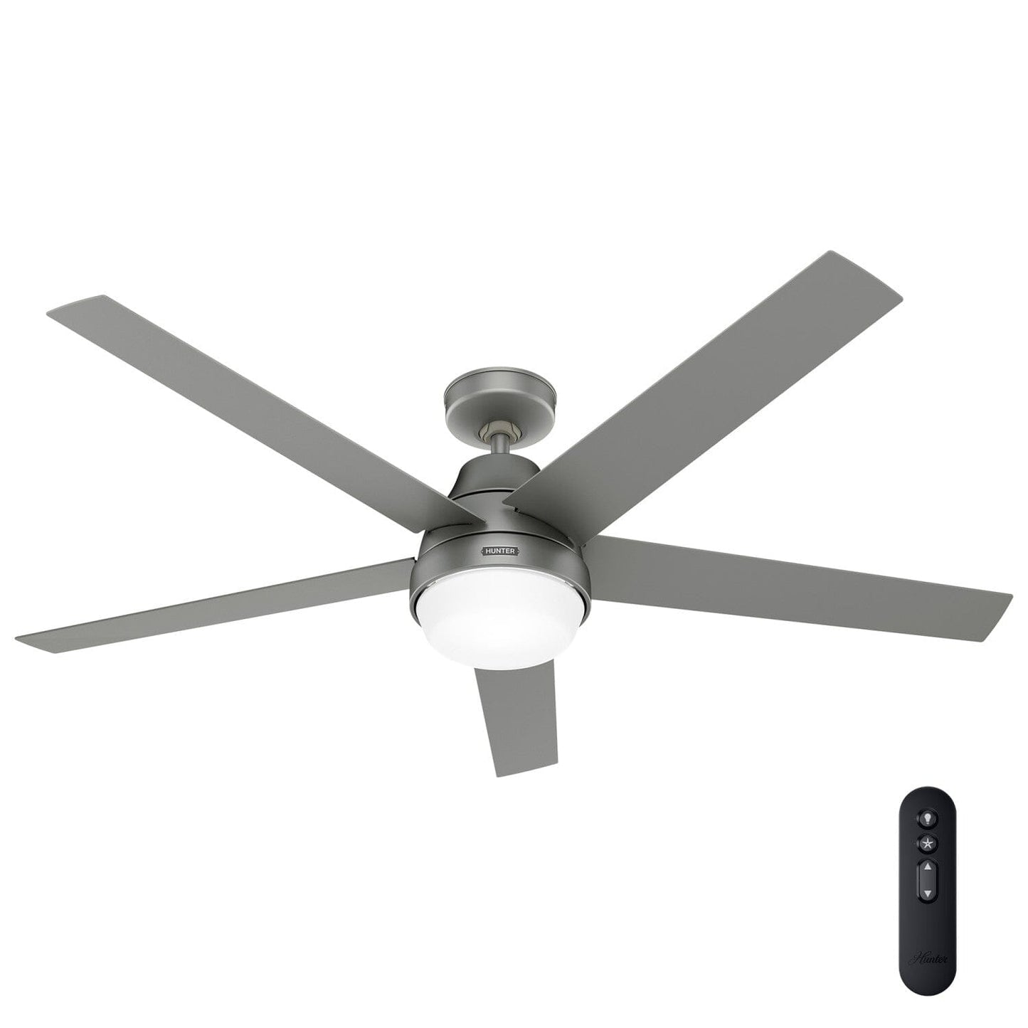 Aerodyne Indoor Smart Fan ENERGY STAR with LED Light 60 inch with Remote Ceiling Fans Hunter Matte Silver - Matte Silver 