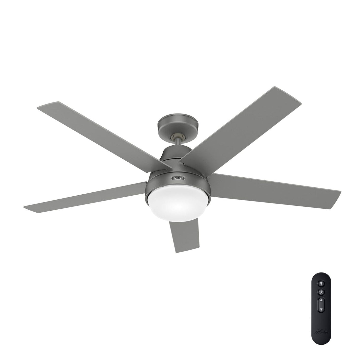 Aerodyne Indoor Smart Fan with LED Light 52 inch with Remote Ceiling Fans Hunter Matte Silver - Matte Silver 