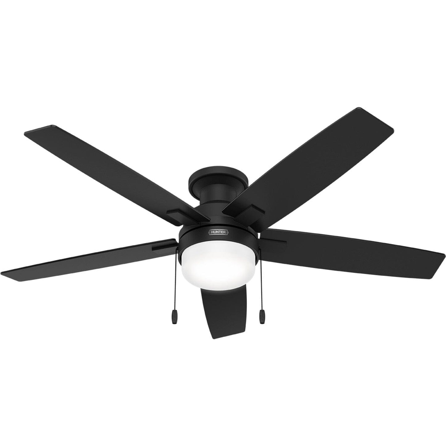 Anisten Low Profile with LED Light 52 inch Ceiling Fans Hunter Matte Black - Matte Black 