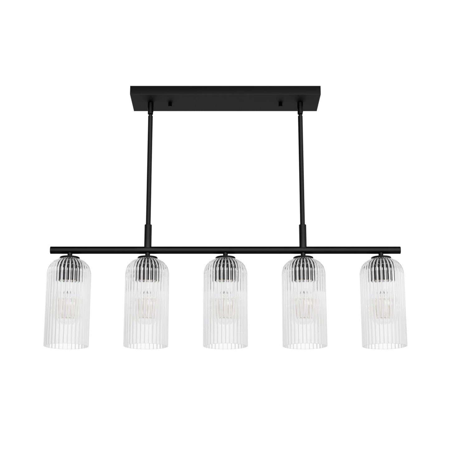 Beverly Glen Jasmine Roth 5 Light Medium 37 Inch Linear Lighting Hunter Matte Black - Amber 