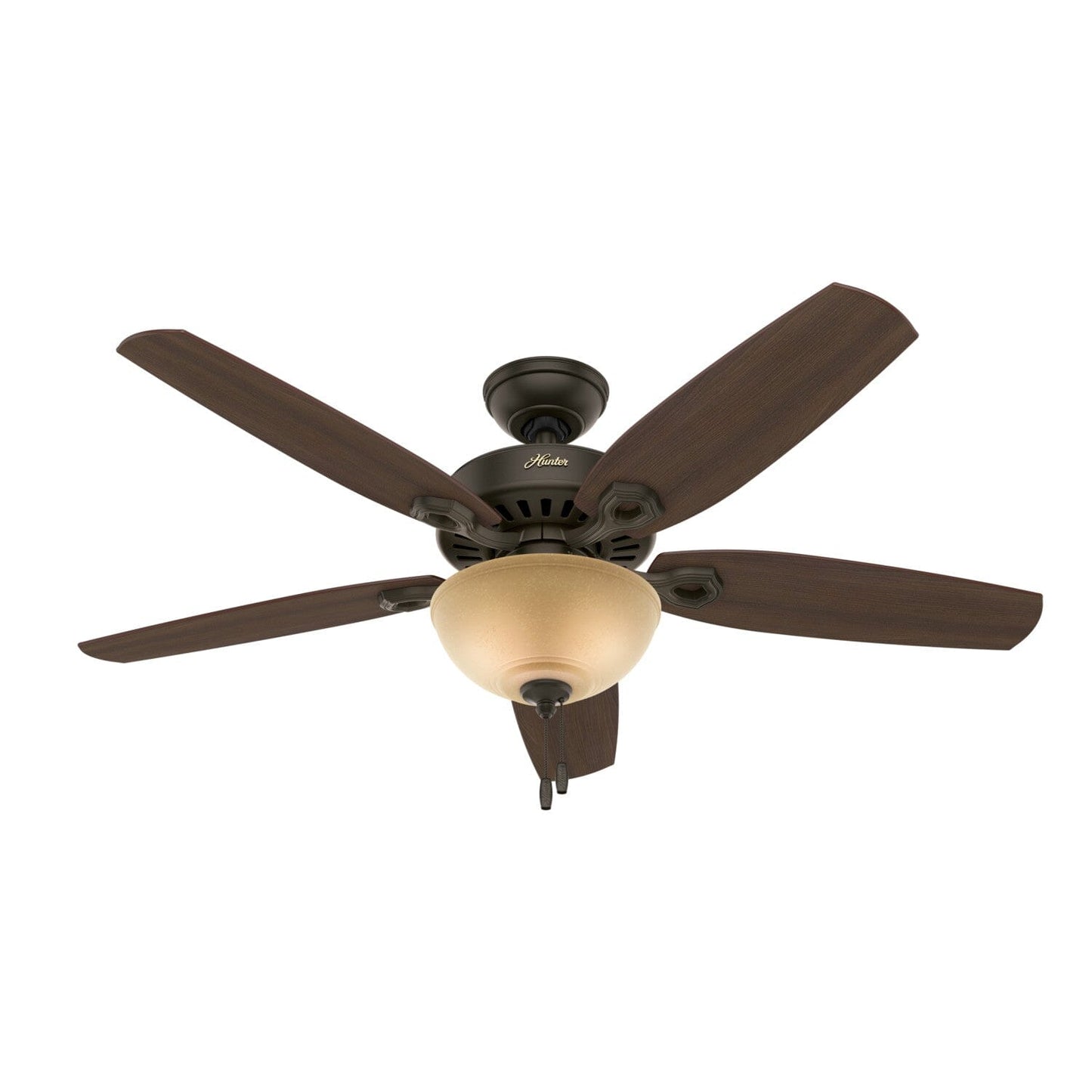 Builder Deluxe with Light 52 inch Ceiling Fans Hunter New Bronze - Brazilian Cherry 