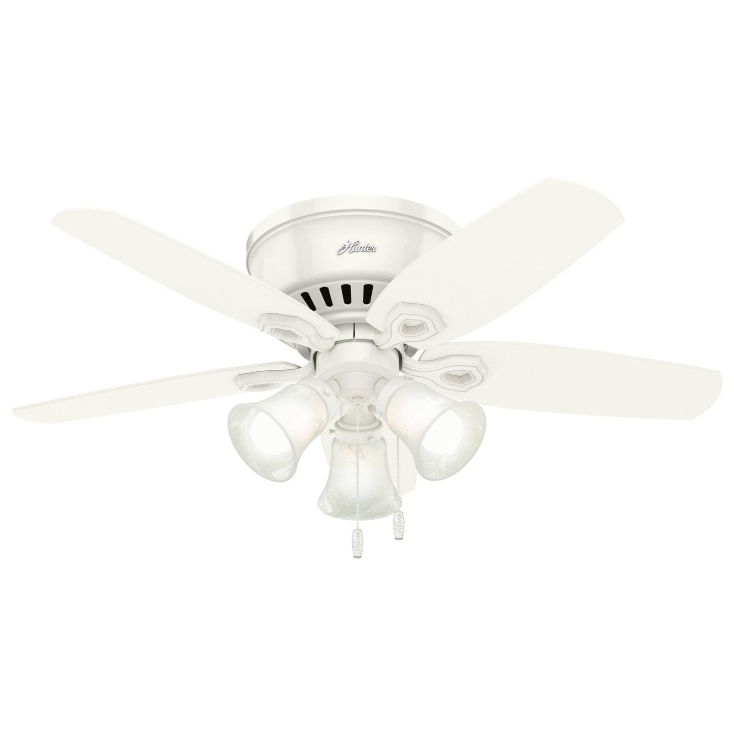 Builder Low Profile with 3 Lights 42 inch Ceiling Fans Hunter Snow White - Snow White 