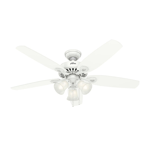 Hunter Builder Plus 52-in New Bronze Indoor Flush Mount Ceiling Fan with  Light (5-Blade)