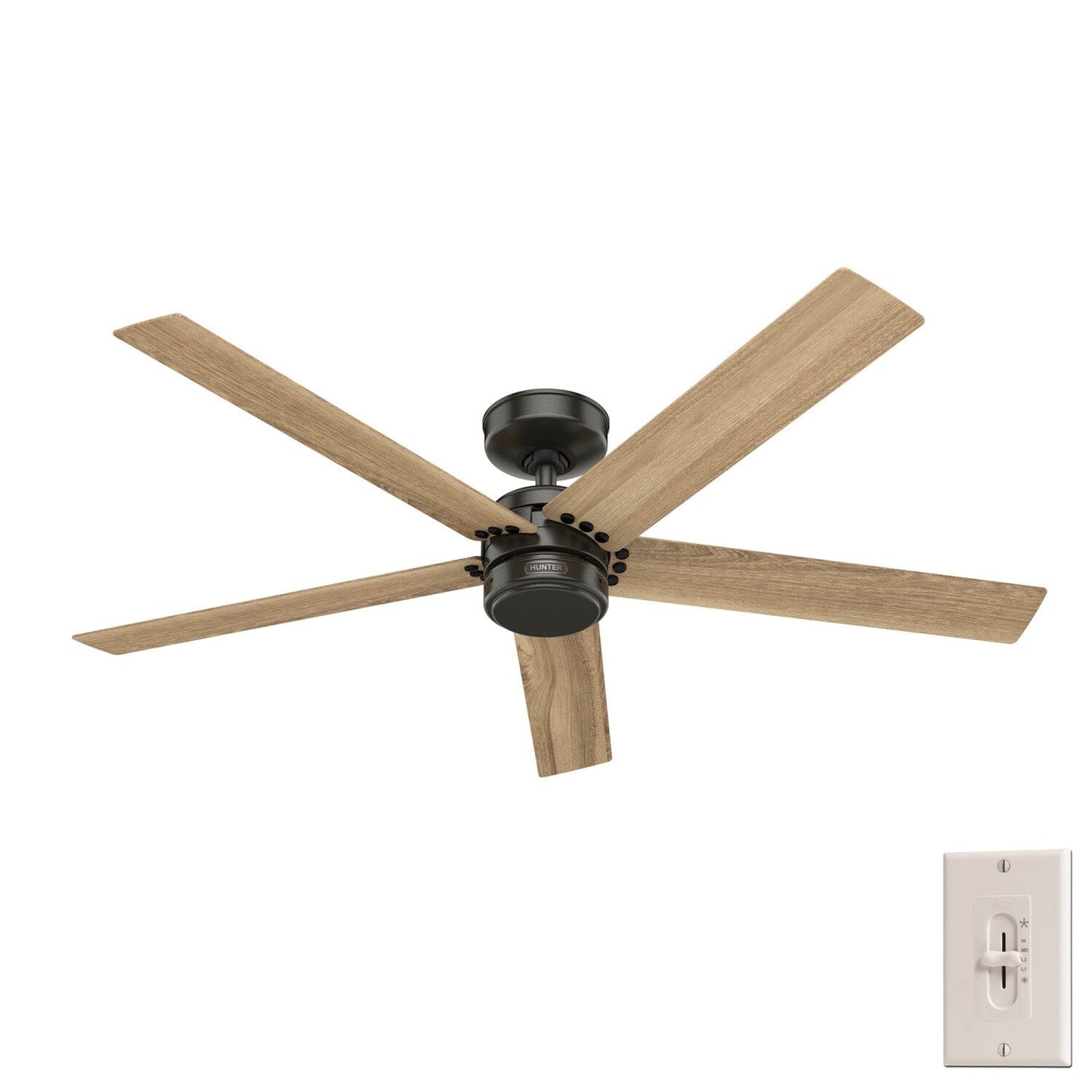 Burton Outdoor 52 inch Ceiling Fans Hunter Noble Bronze - Golden Maple 