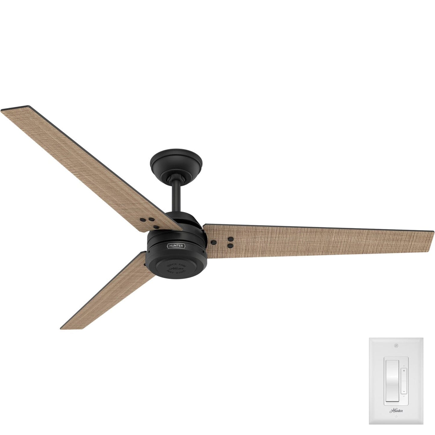 Cassius Outdoor ENERGY STAR 60 inch Ceiling Fans Hunter Matte Black - Walnut Stripe 