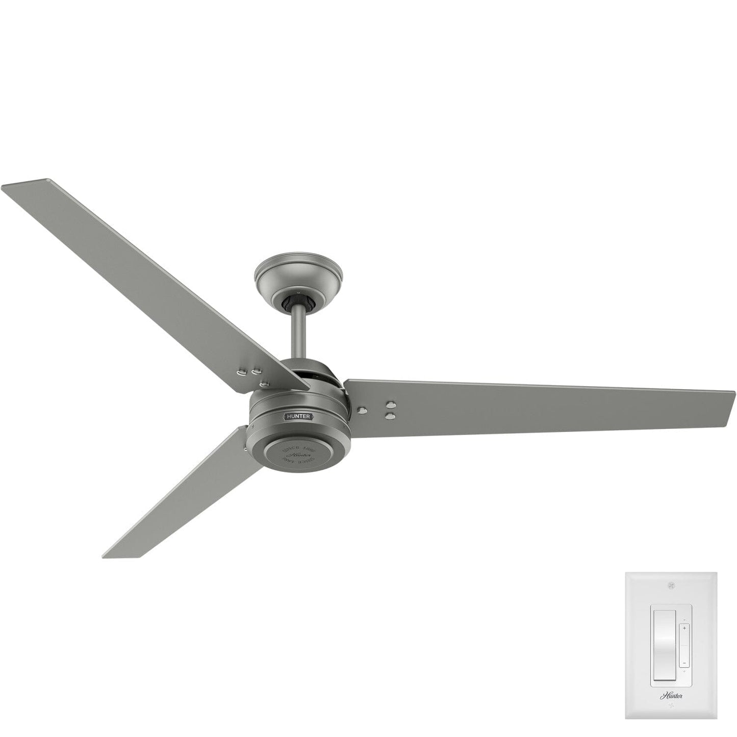 Cassius Outdoor ENERGY STAR 60 inch Ceiling Fans Hunter Matte Silver - Matte Silver 