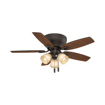 Durant 3 Light Low Profile with 3 Lights 44 inch Ceiling Fans Casablanca Maiden Bronze - Walnut 