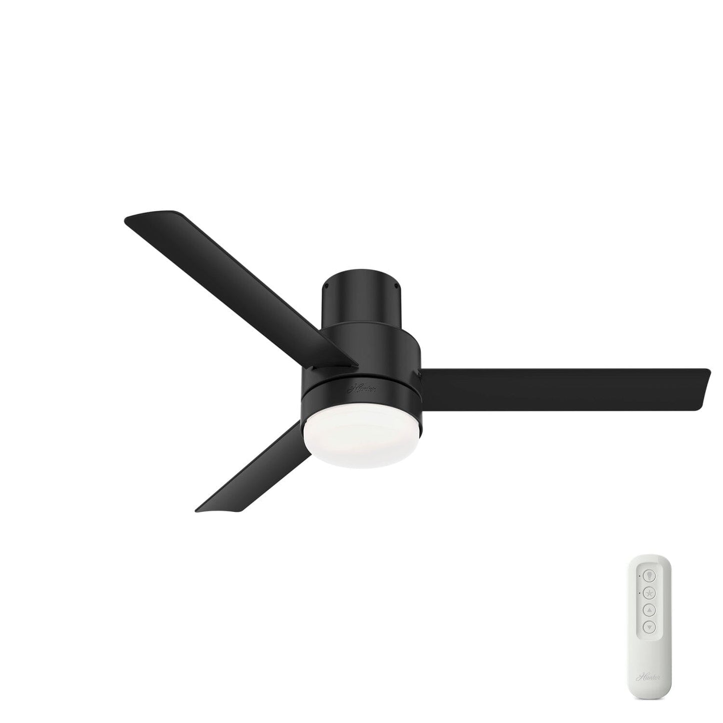 Gilmour Outdoor with LED Light and Remote Control 52 inch Ceiling Fans Hunter Matte Black - Matte Black 