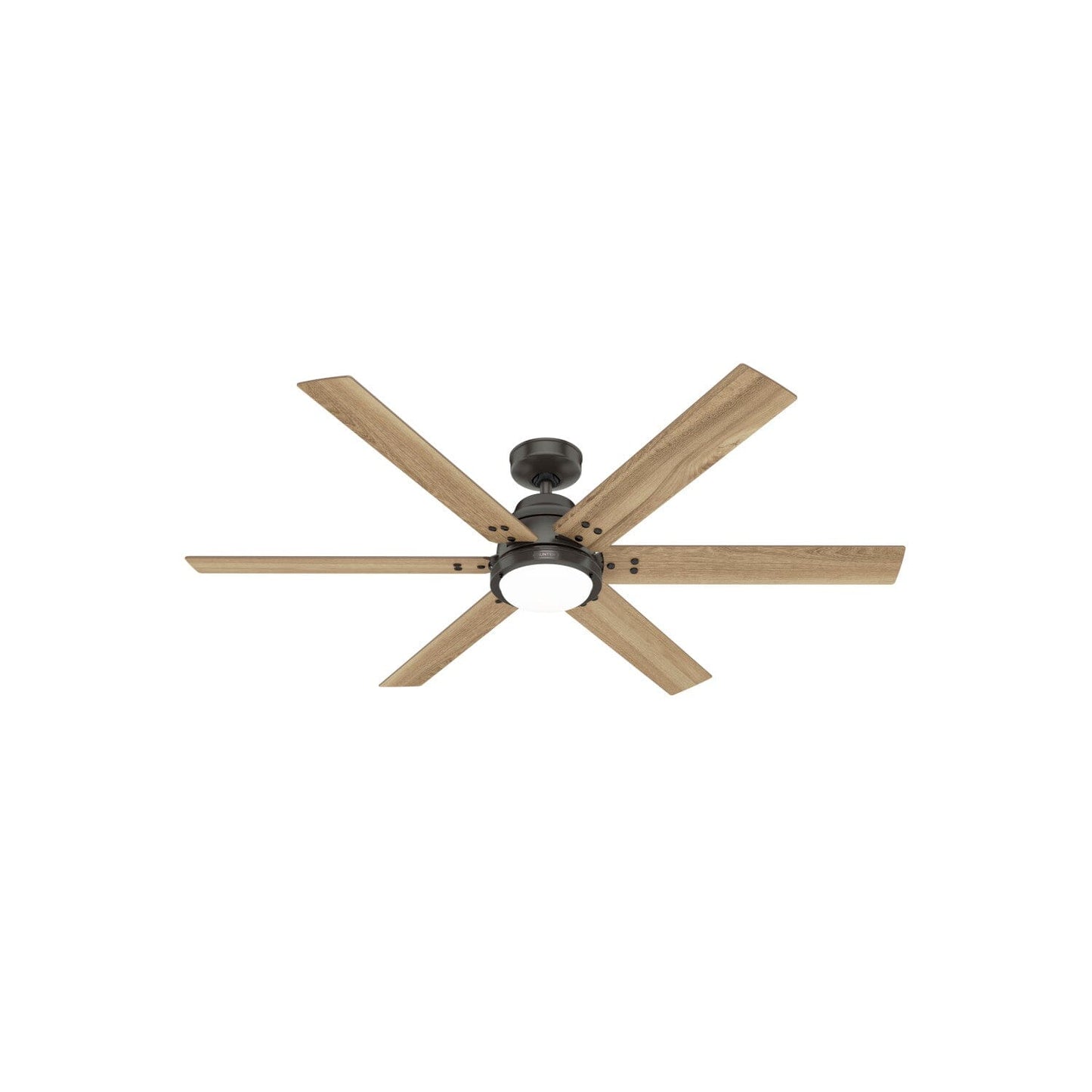 Gravity Indoor Smart Fan ENERGY STAR with LED light 60 inch with Remote Ceiling Fans Hunter Noble Bronze - Golden Maple 