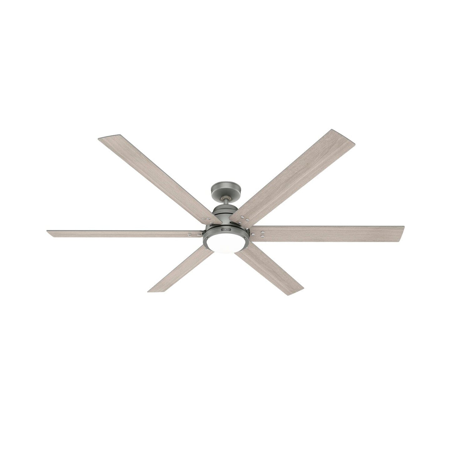 Gravity Indoor Smart Fan ENERGY STAR with LED light 72 inch with Remote Ceiling Fans Hunter Matte Silver - Light Gray Oak 