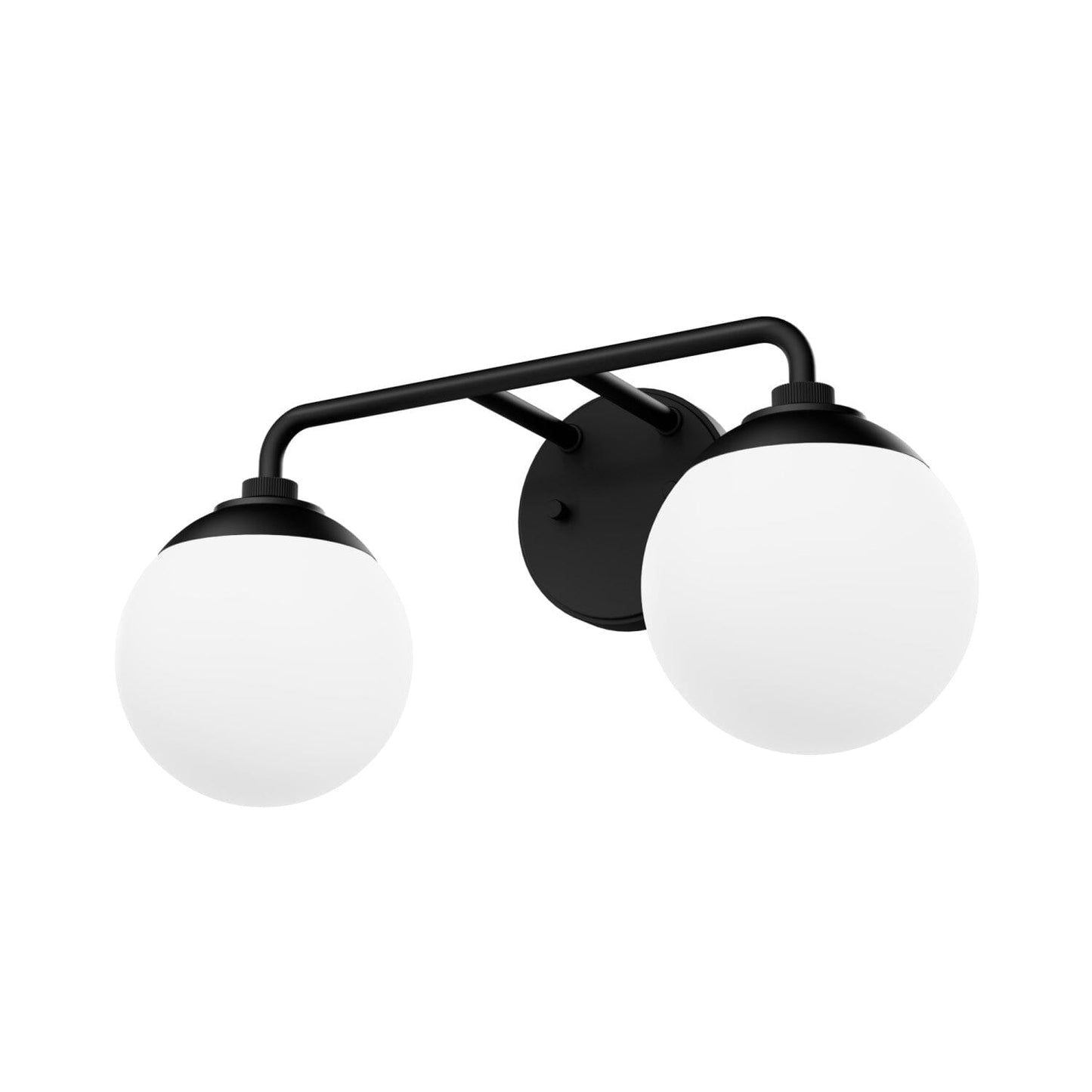 Hepburn 2 Light Vanity Lighting Hunter Matte Black - Cased White 