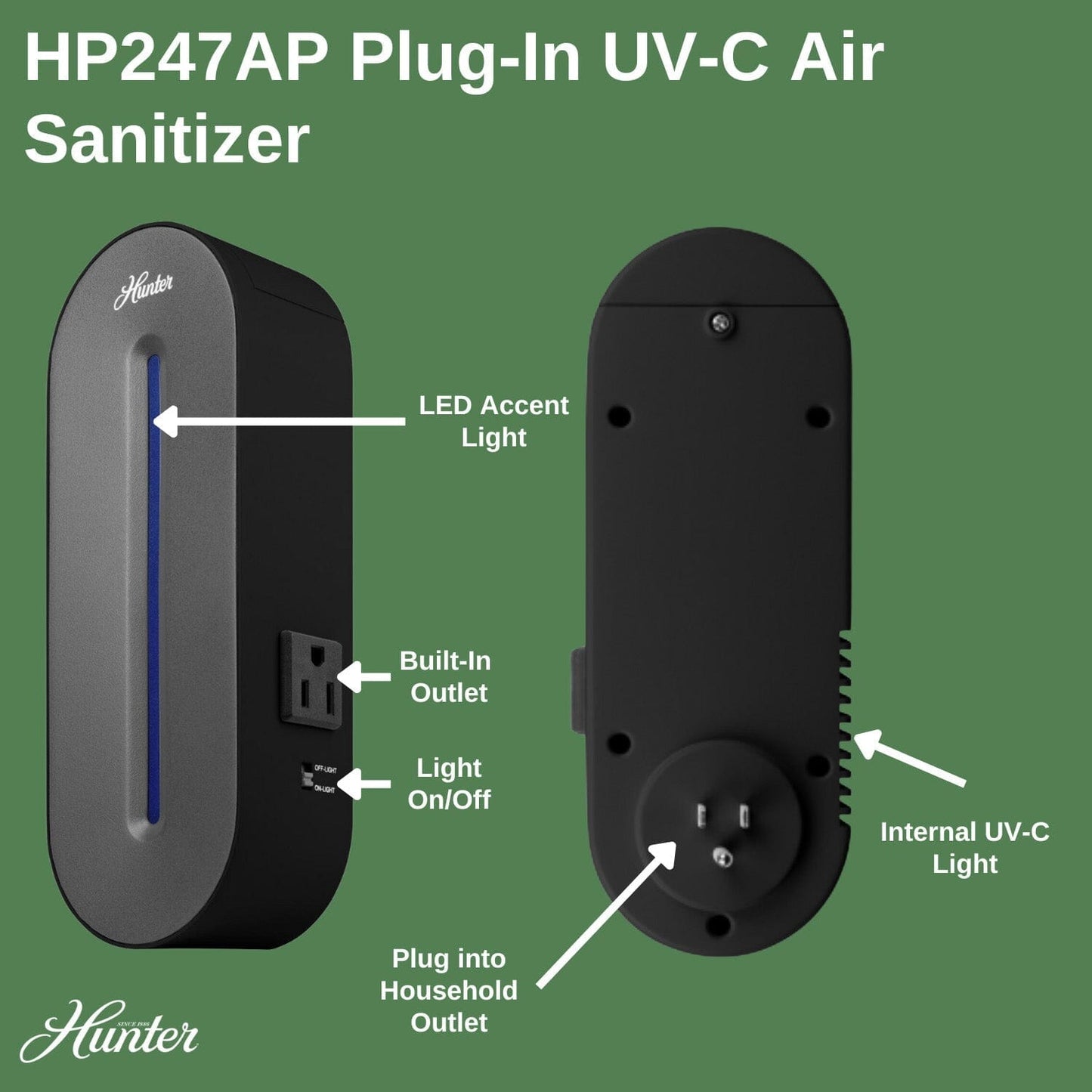 HP247AP Plug-In UV-C Air Sanitizer Air Sanitizer Hunter Pure Air 