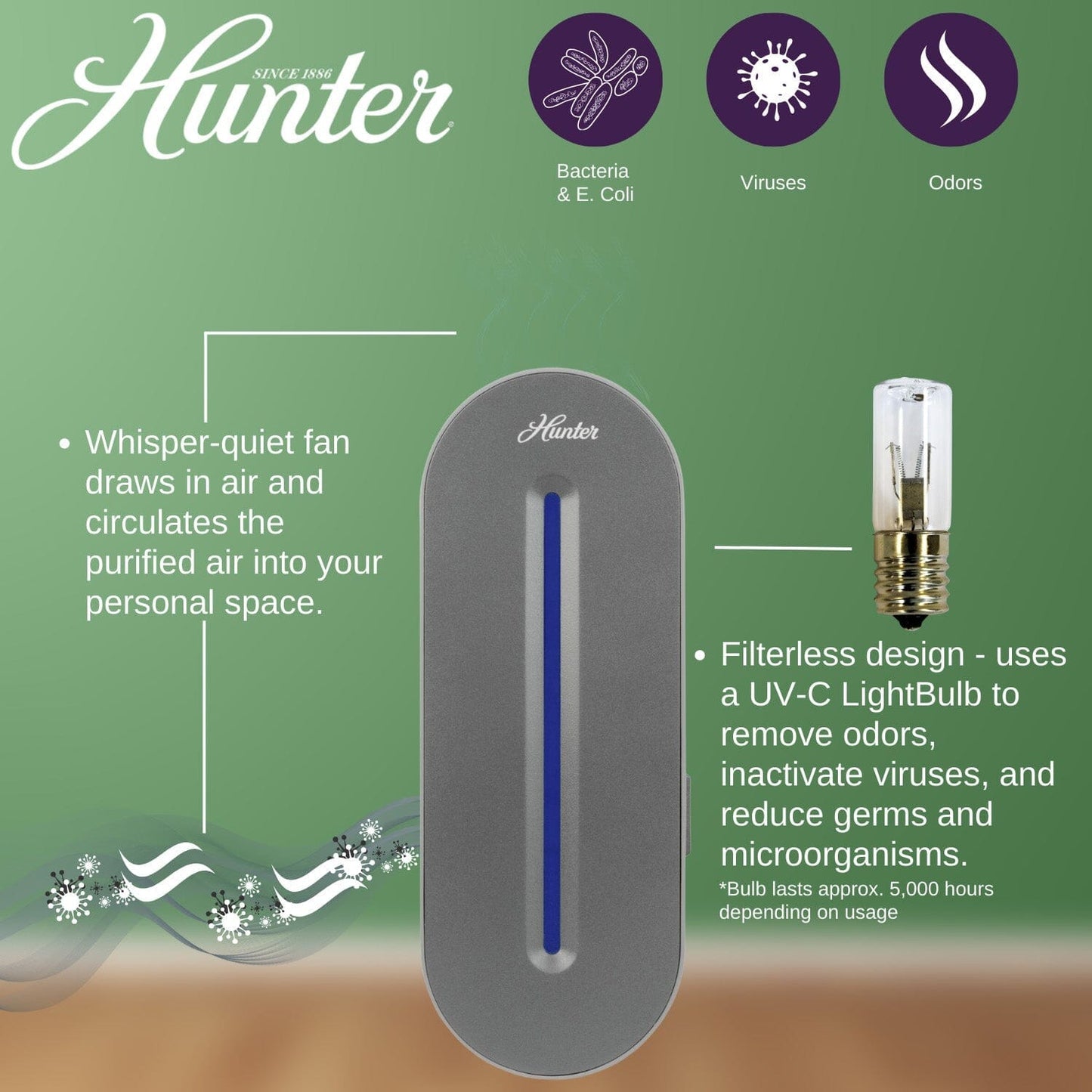 HP247AP Plug-In UV-C Air Sanitizer Air Sanitizer Hunter Pure Air 