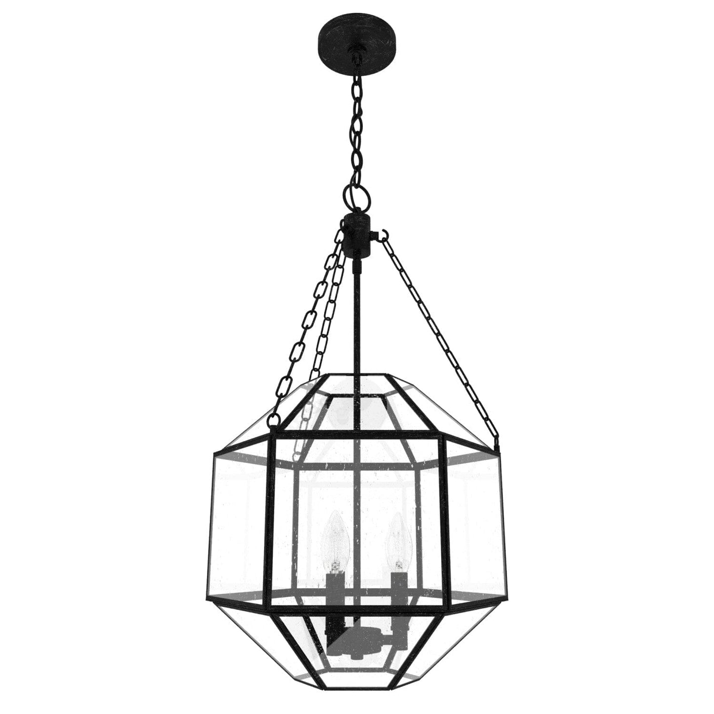 Indria 3 Light Pendant 13 inch Lighting Hunter Rustic Iron - Seeded 