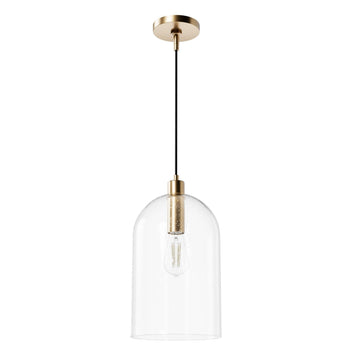 Lochemeade Clear Seeded Glass 1 Light Large pendant Lighting Hunter Alturas Gold - Clear Seeded 