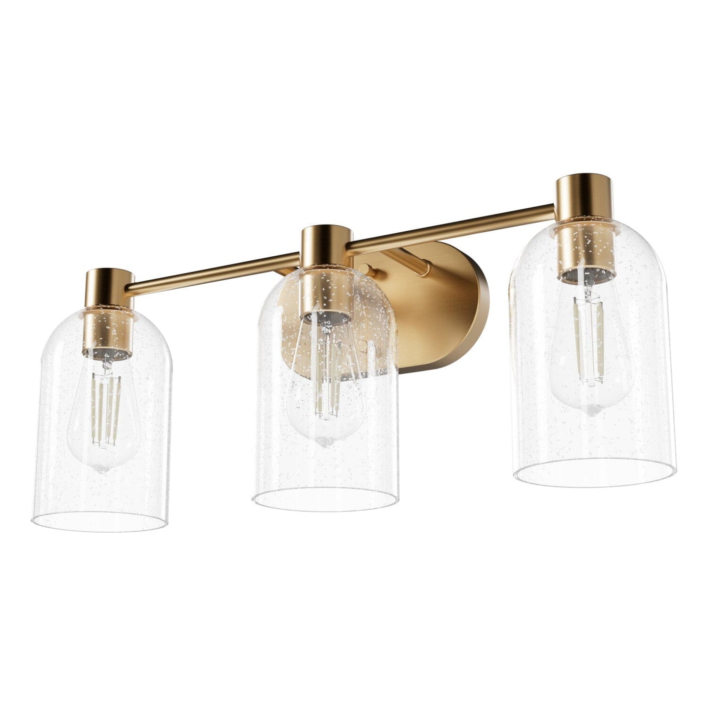 Lochemeade Clear Seeded Glass 3 Light Vanity Lighting Hunter Alturas Gold - Clear Seeded 