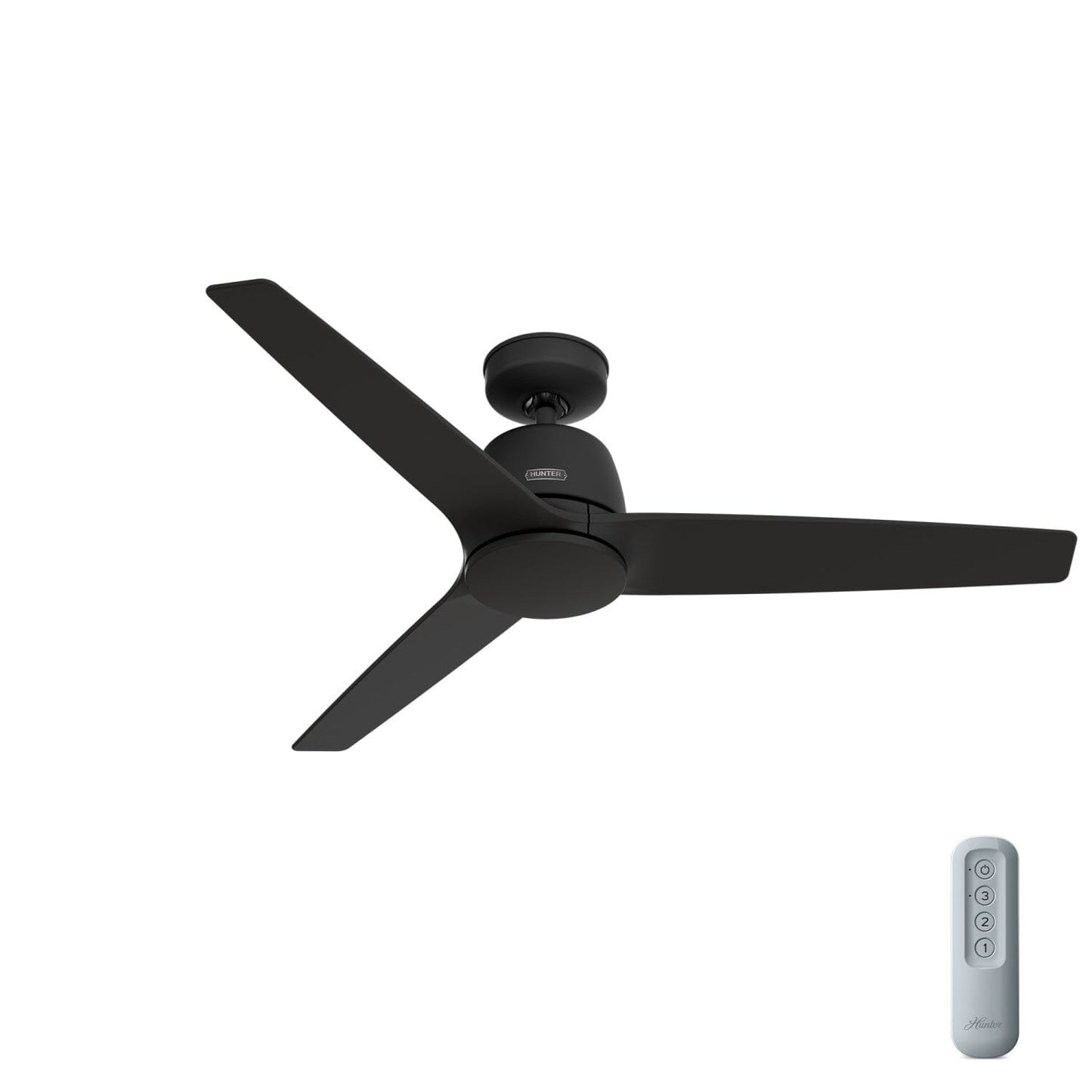 Malden Jasmine Roth Indoor 52 inch with Remote Ceiling Fans Hunter Matte Black - Matte Black 