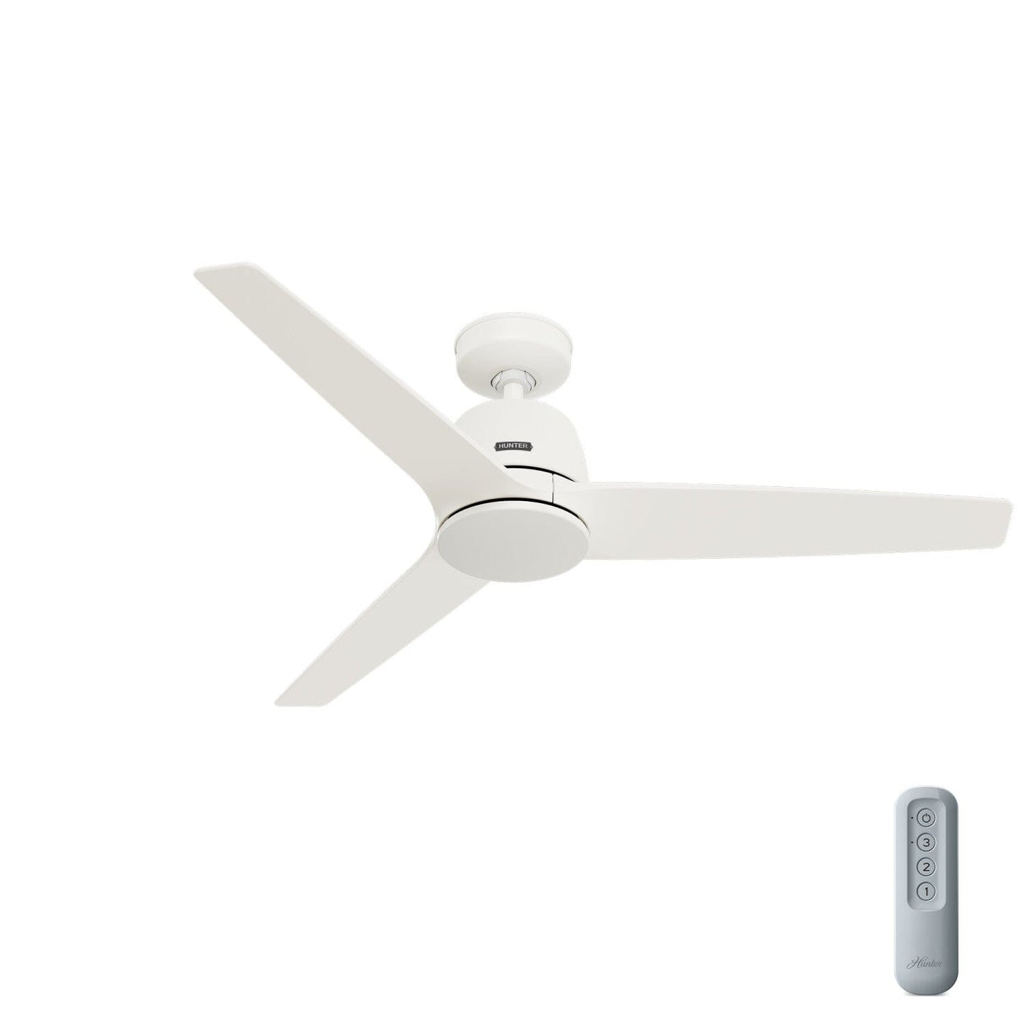 Malden Jasmine Roth Indoor 52 inch with Remote Ceiling Fans Hunter Matte White - Matte White 