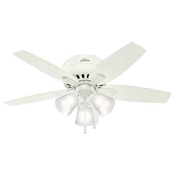 Newsome Low Profile with 3 Lights 42 inch Ceiling Fans Hunter Fresh White - Fresh White 