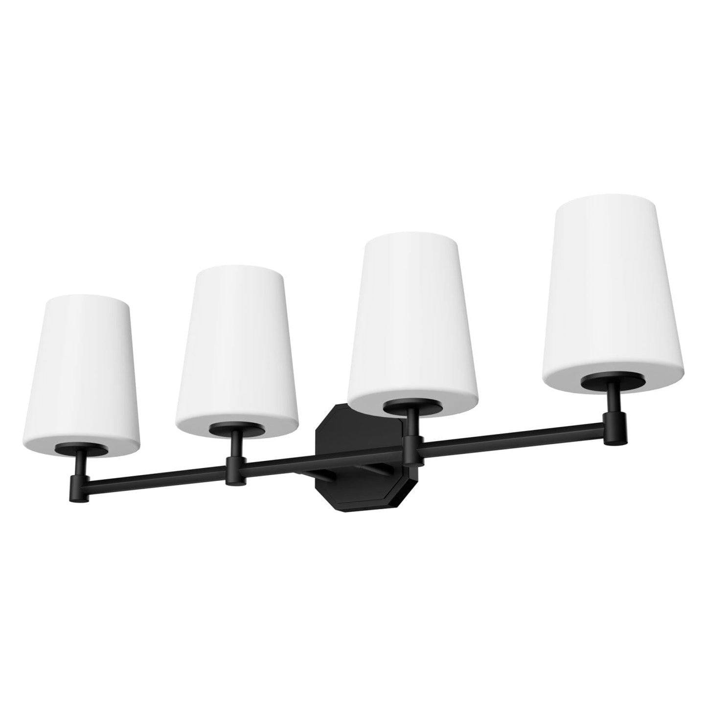 Nolita 4-light Vanity Lighting Hunter Matte Black - Cased White 