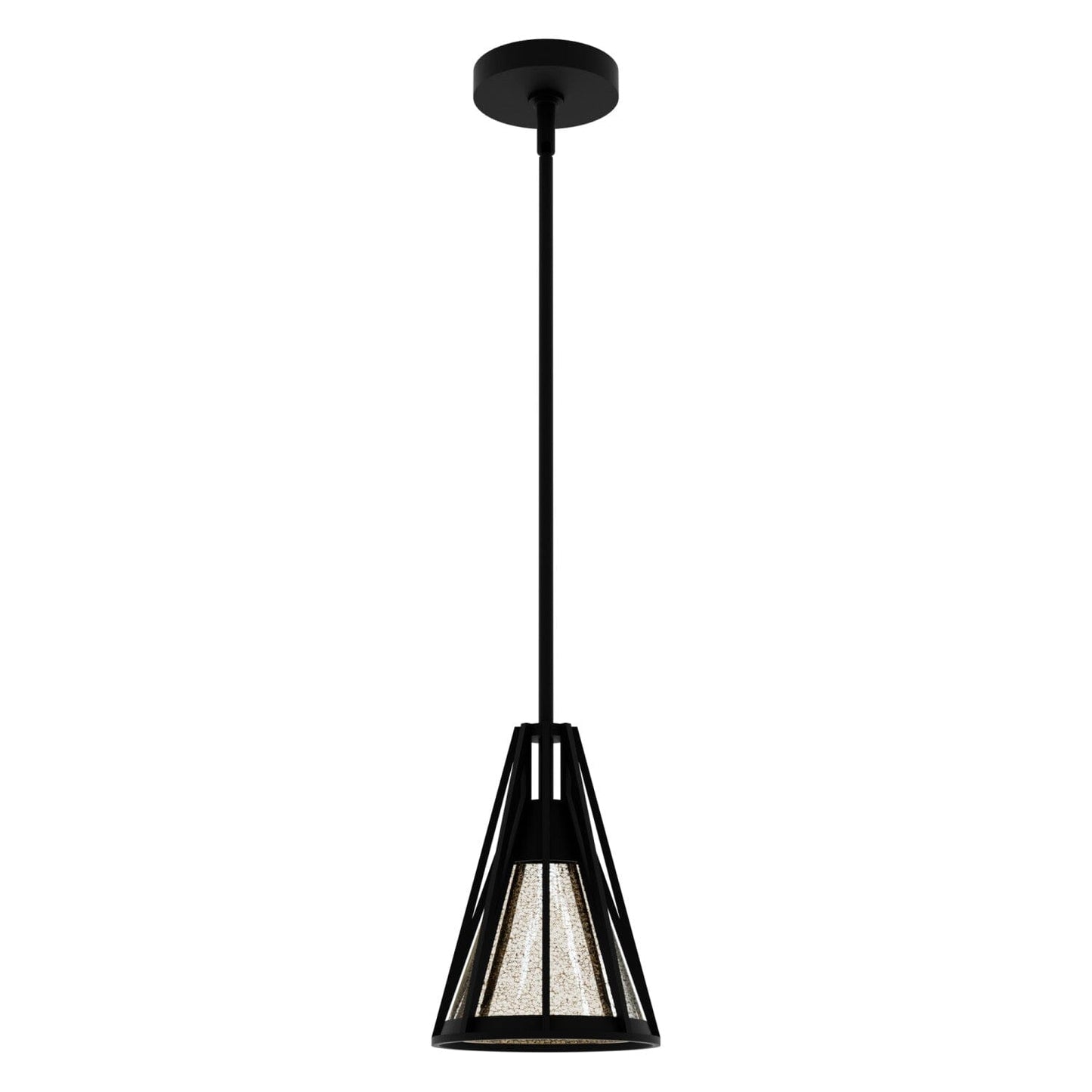 Rafner 1 Light Mini Pendant Lighting Hunter Natural Black Iron - Mercury Glass 