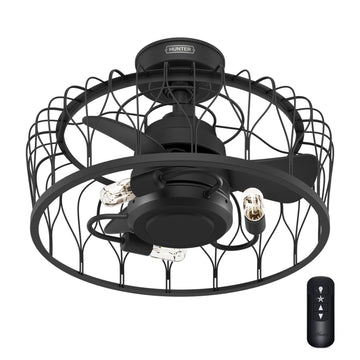 Rotonda with LED Light 20 inch Ceiling Fans Hunter Matte Black - Matte Black 