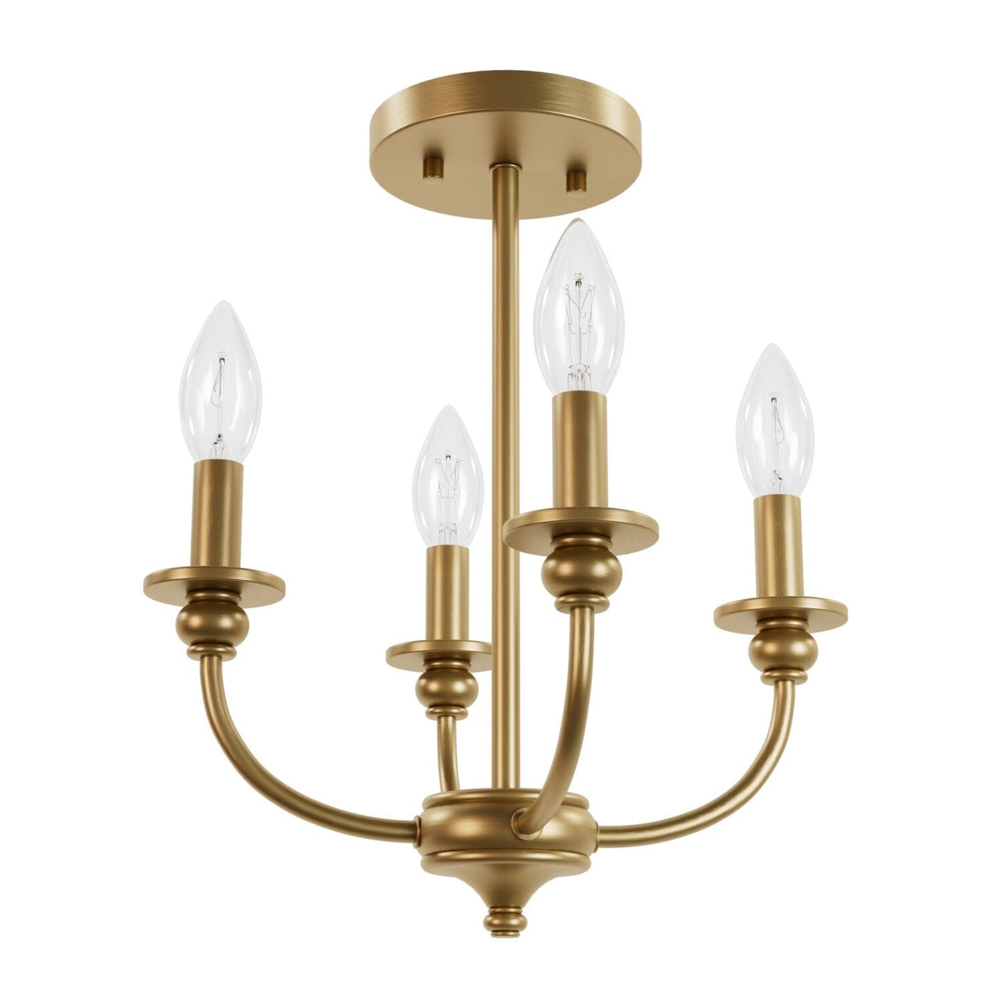 Southcrest 4 Light Semi-Flush Mount Lighting Hunter Luxe Gold - None 