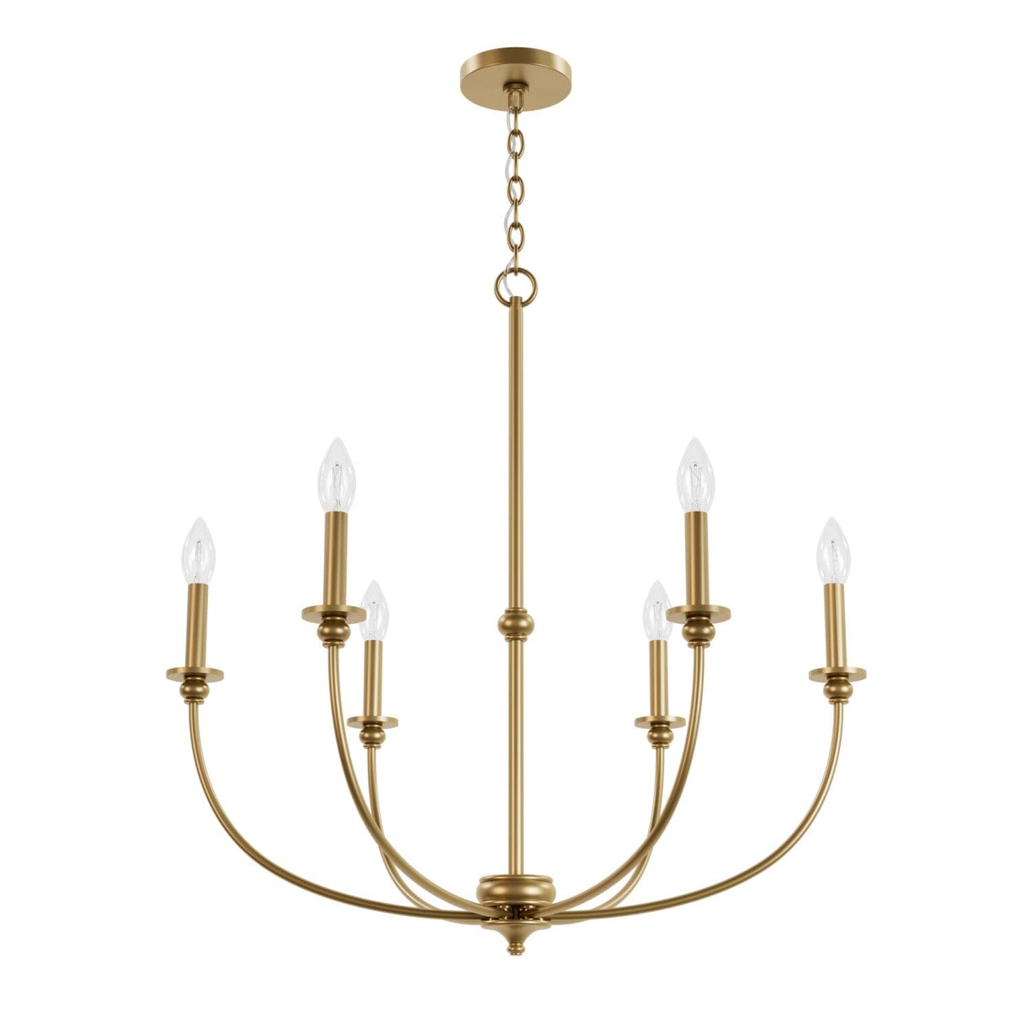 Southcrest 6 Light Chandelier Lighting Hunter Luxe Gold - None 