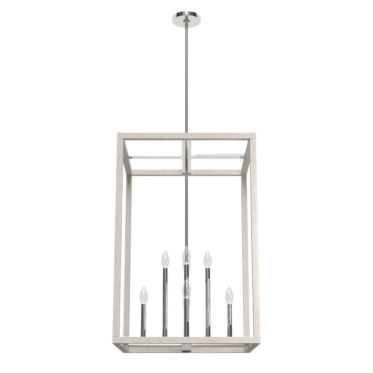 Squire Manor 8 Light Pendant 22 inch Lighting Hunter Chrome - Distressed White 