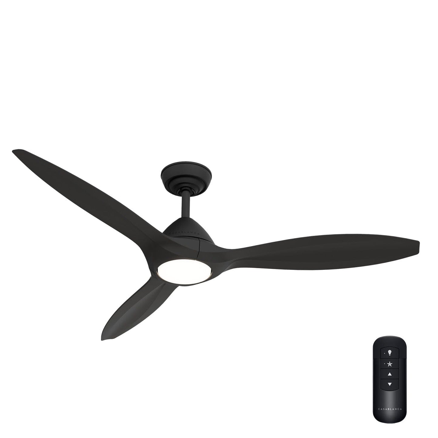 Surea Outdoor with LED Light 56 inch Ceiling Fans Hunter Casablanca Matte Black - Matte Black 