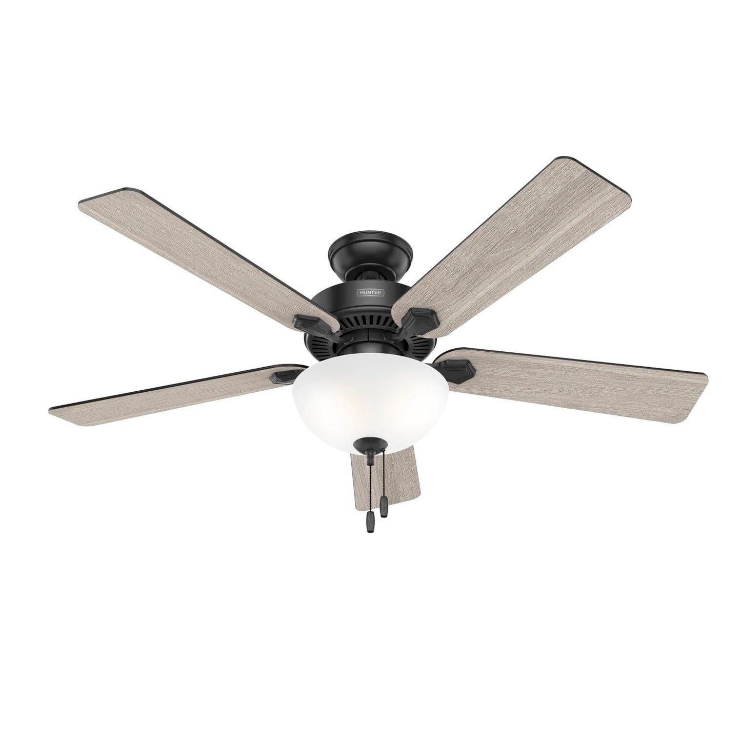 Swanson with LED Bowl 52 inch Ceiling Fans Hunter Matte Black - Matte Black 