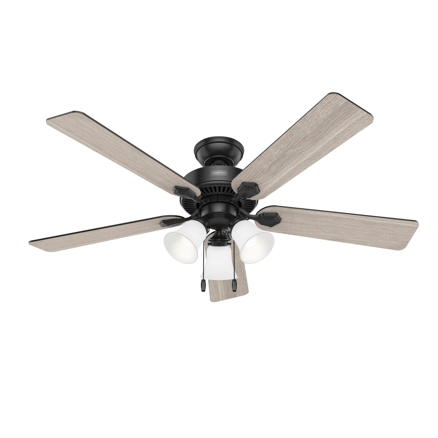 Swanson with LED Light 52 inch Ceiling Fans Hunter Matte Black - Matte Black 