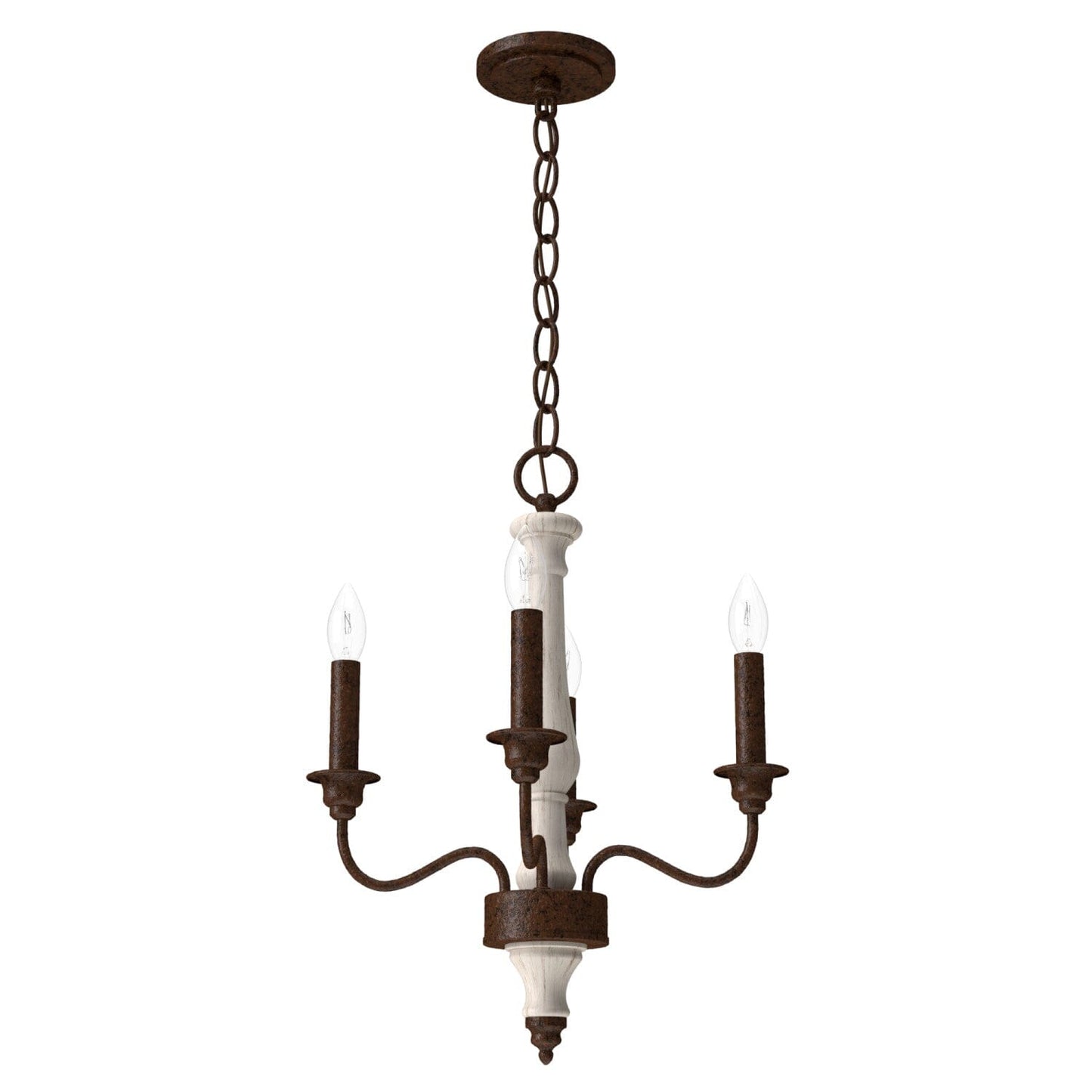 Teren 4 Light Mini Chandelier Lighting Hunter Distressed White - Textured Rust 