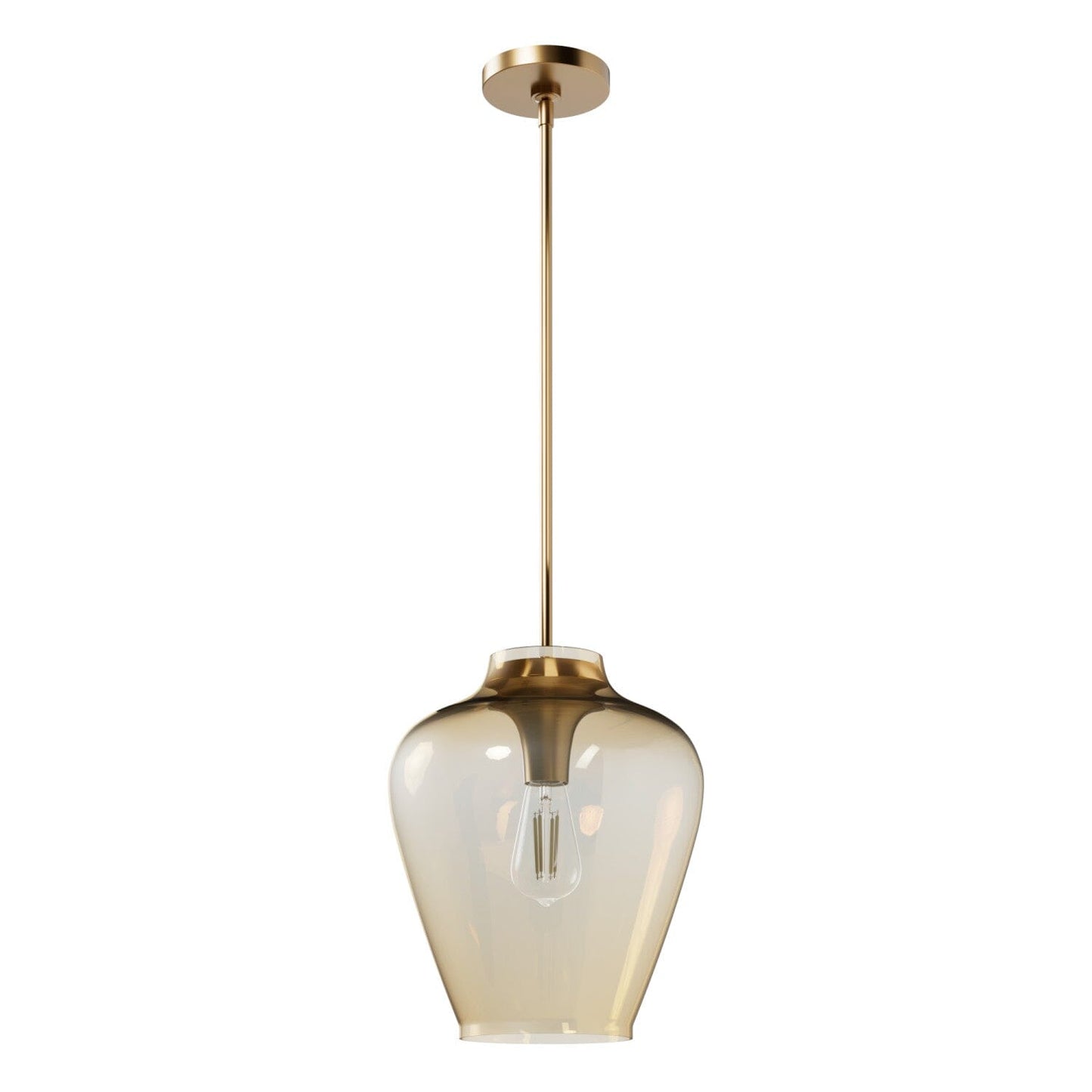 Vidria 1 Light 12 Inch Pendant Lighting Hunter Alturas Gold - Amber Iridescent 