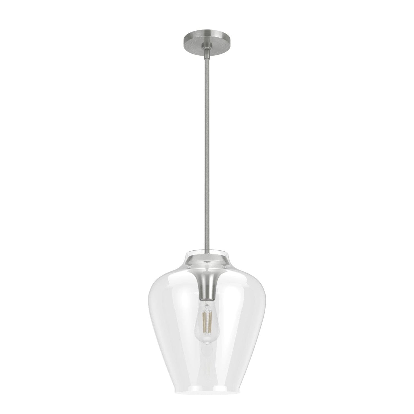 Vidria 1 Light 12 Inch Pendant Lighting Hunter Brushed Nickel - Clear 