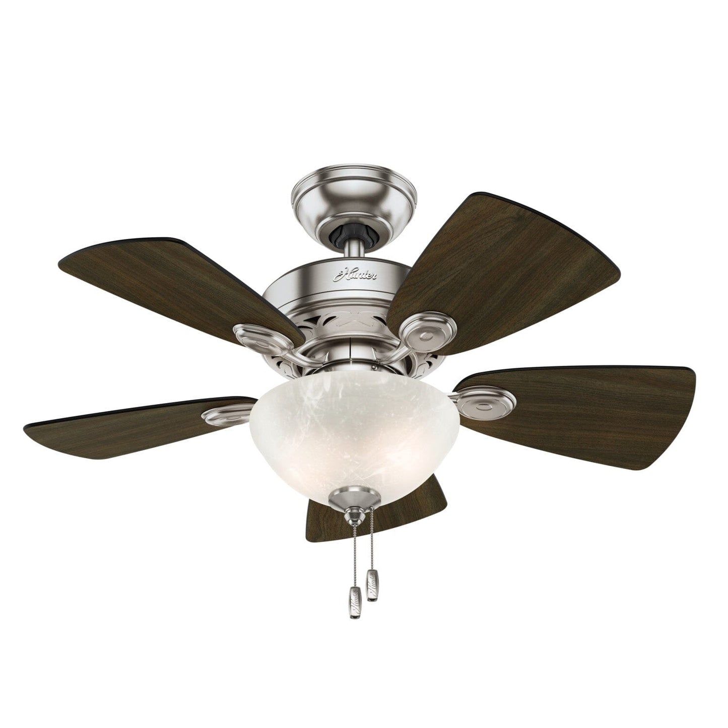 Watson with Light 34 inch Ceiling Fans Hunter Brushed Nickel - Dark Walnut 