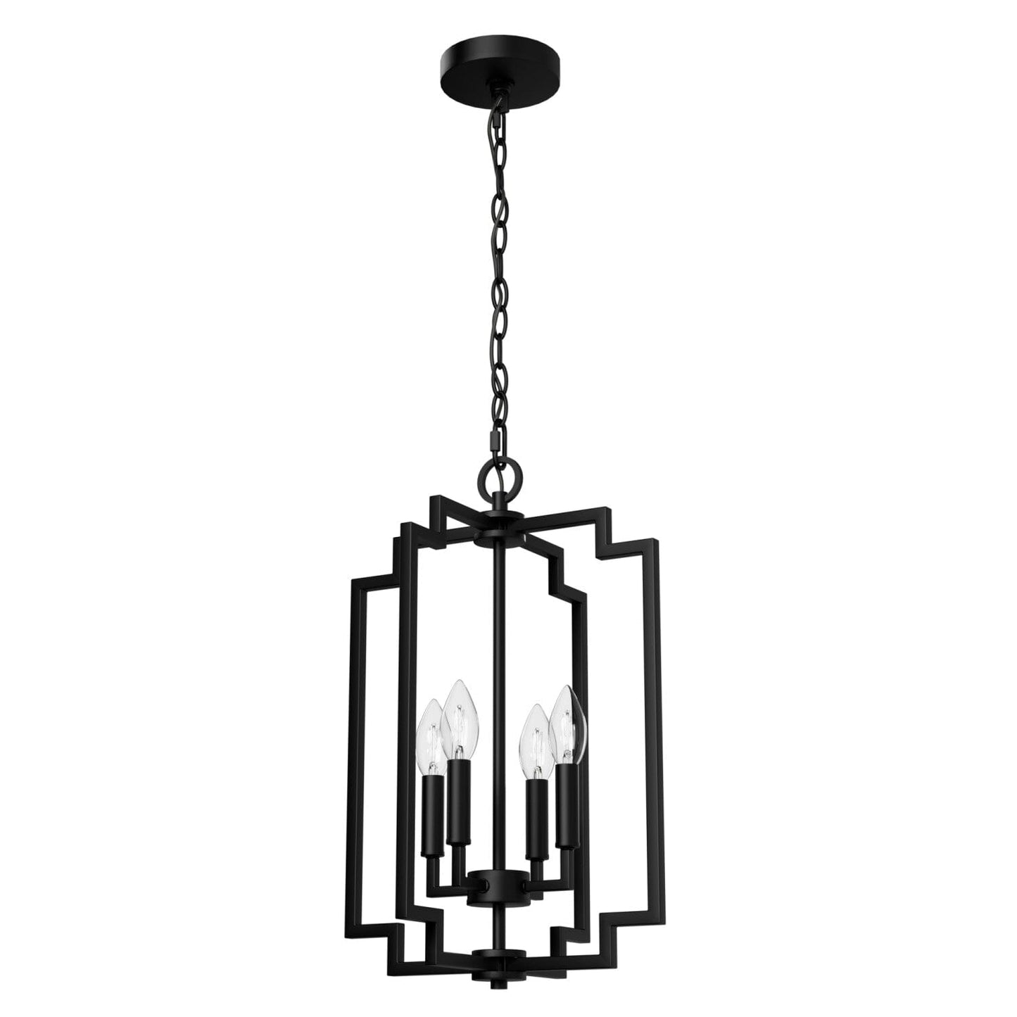 Zoanne 4 Light Small Pendant Lighting Hunter Matte Black - None 