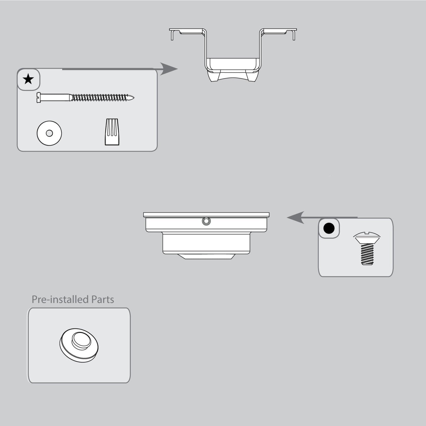 Hanging System-Porcelain White - K554401862 Service Parts Casablanca 