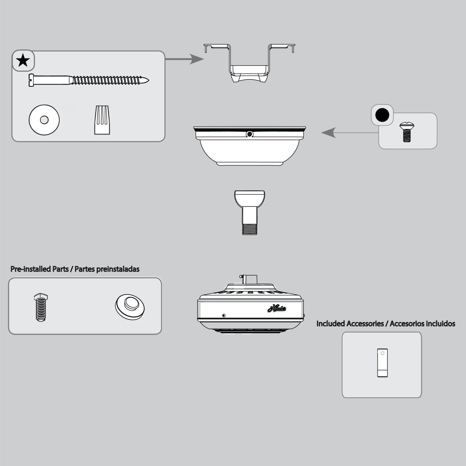 Hanging System-Trilobe-Fresh White - K006501826 Service Parts Hunter 